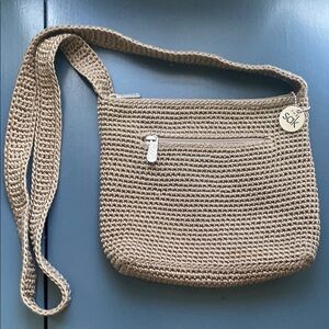 The Sak crochet Tan Crossbody Bag